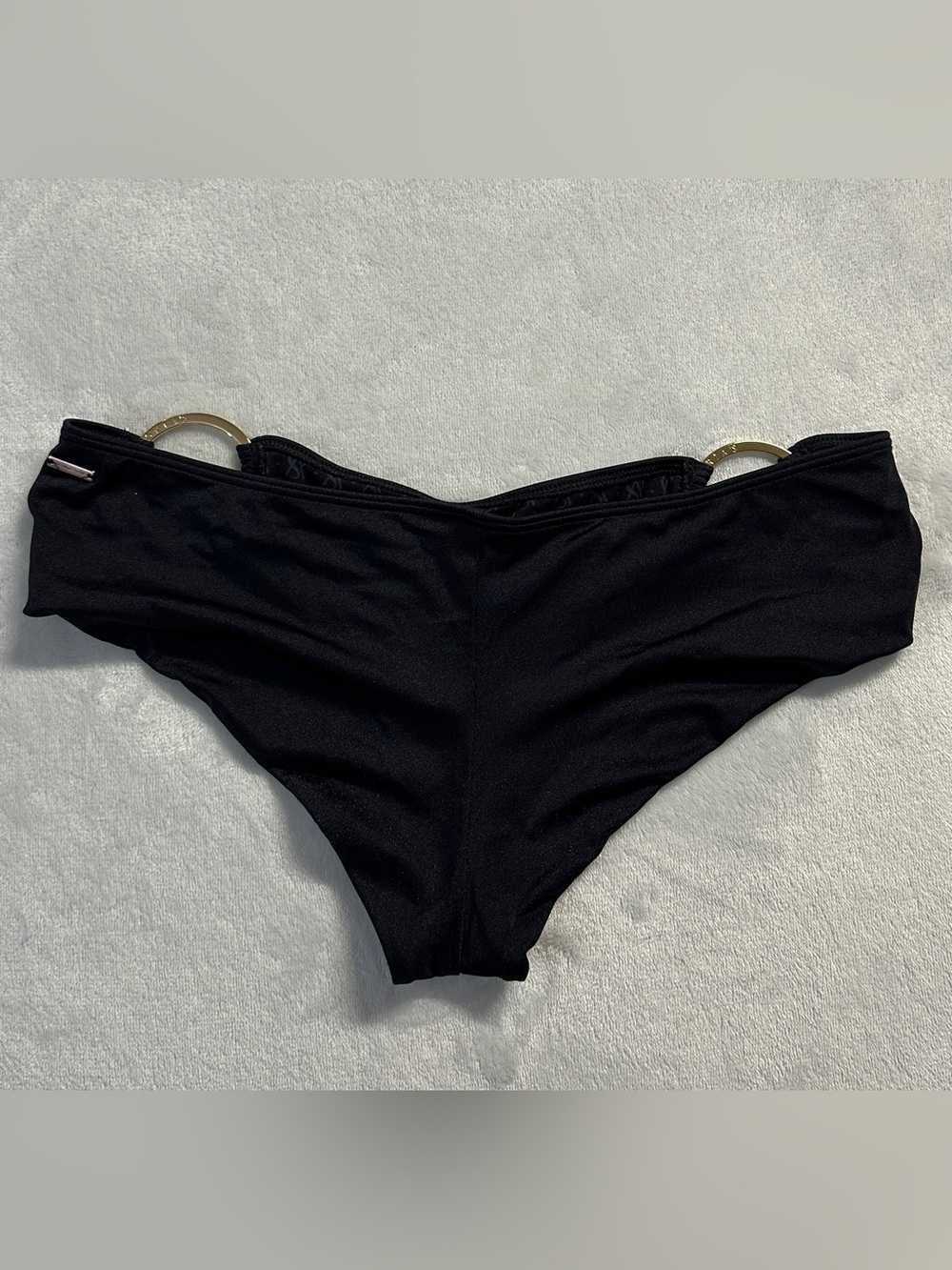 VS 2013 women's black gold lowrise cheeky bikini bottoms, S.